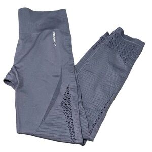 Gymshark Energy Seamless Leggings‎ Grey Purple Sz M/L Vented Gym Yoga Workout